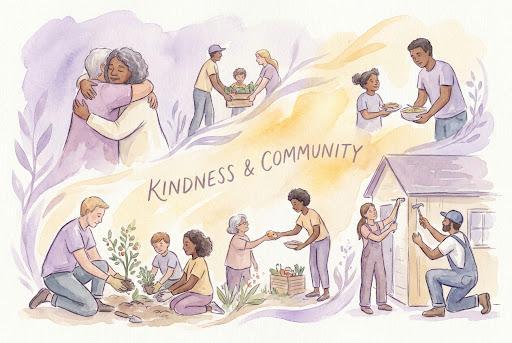 Kindness & Community Watercolor Illustration
